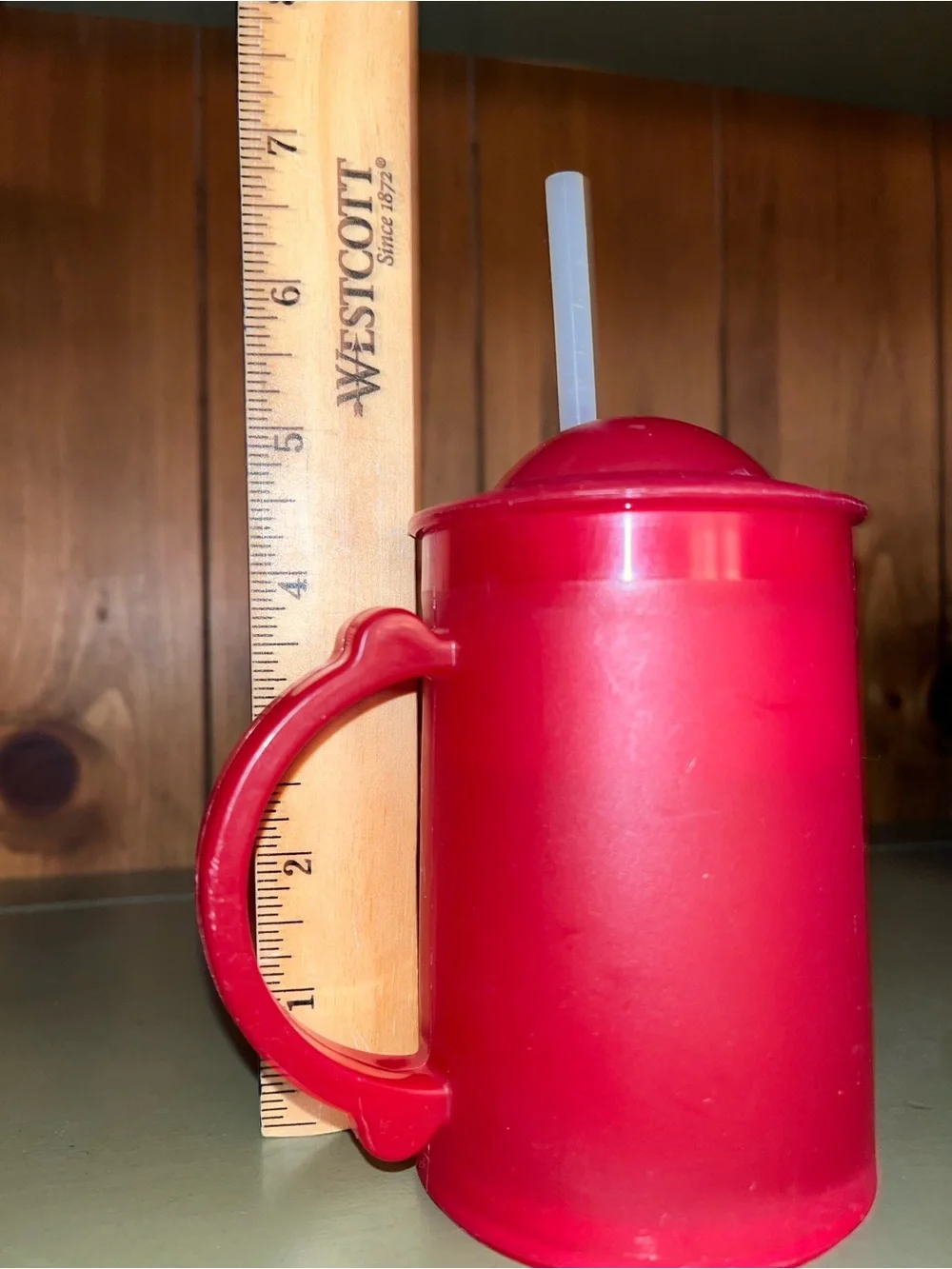 Red Kids Freezer Mug with Straw, purchased at Pottery Barn Kids